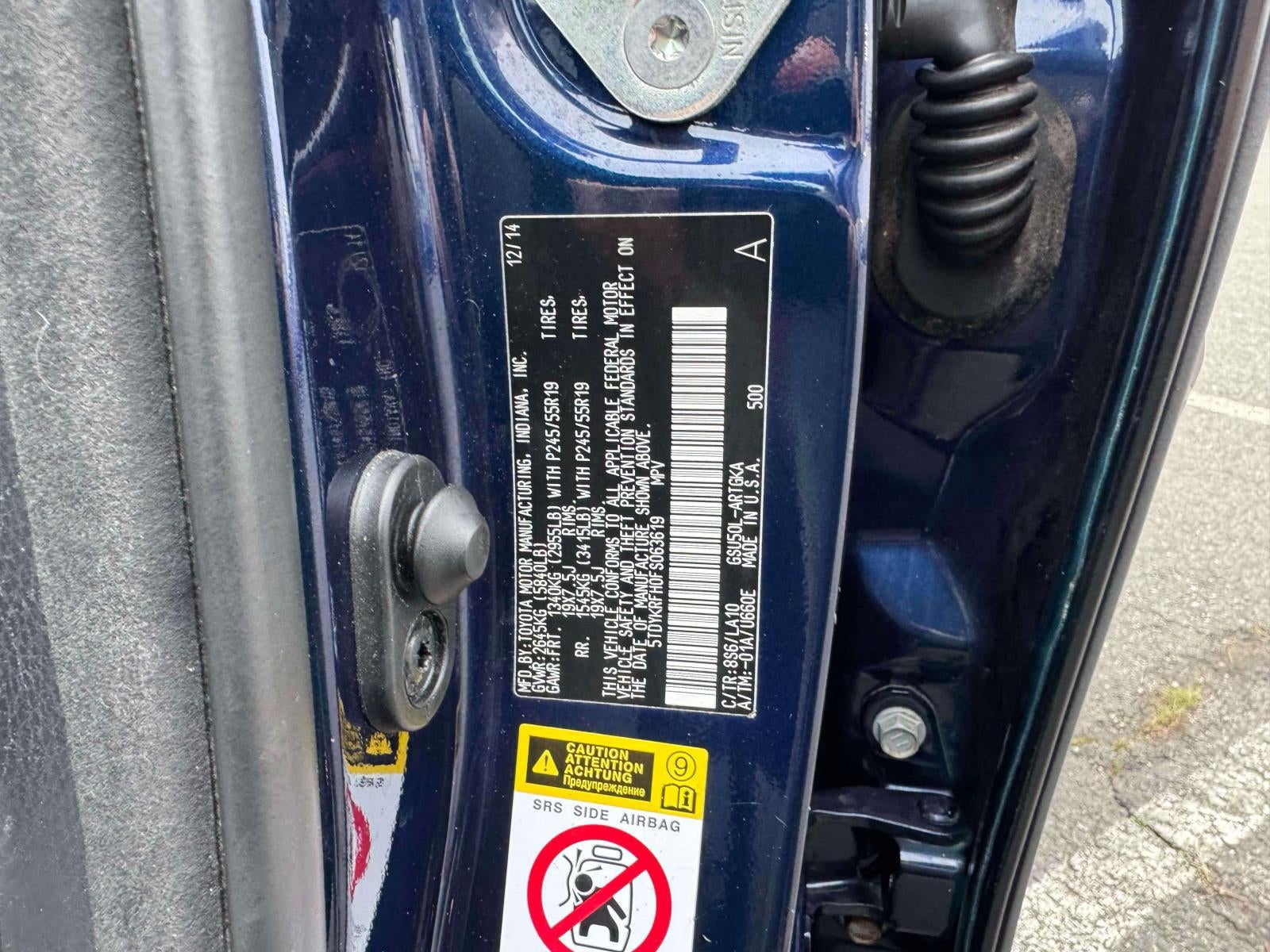 2015 Toyota Highlander Limited Platinum V6