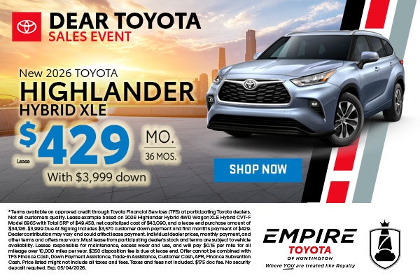 New 2026 Toyota Highlander Hybrid XLE