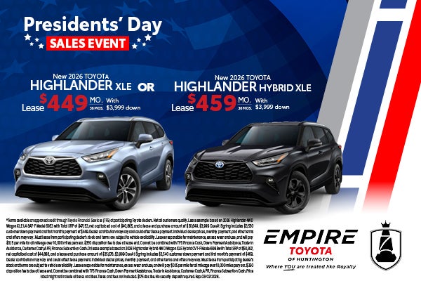 New 2026 Toyota Highlander XLE OR New 2026 Toyota Highlander Hybrid XLE